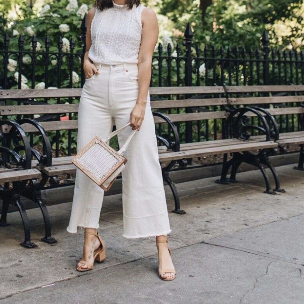 Abercrombie White Wide Leg Jeans